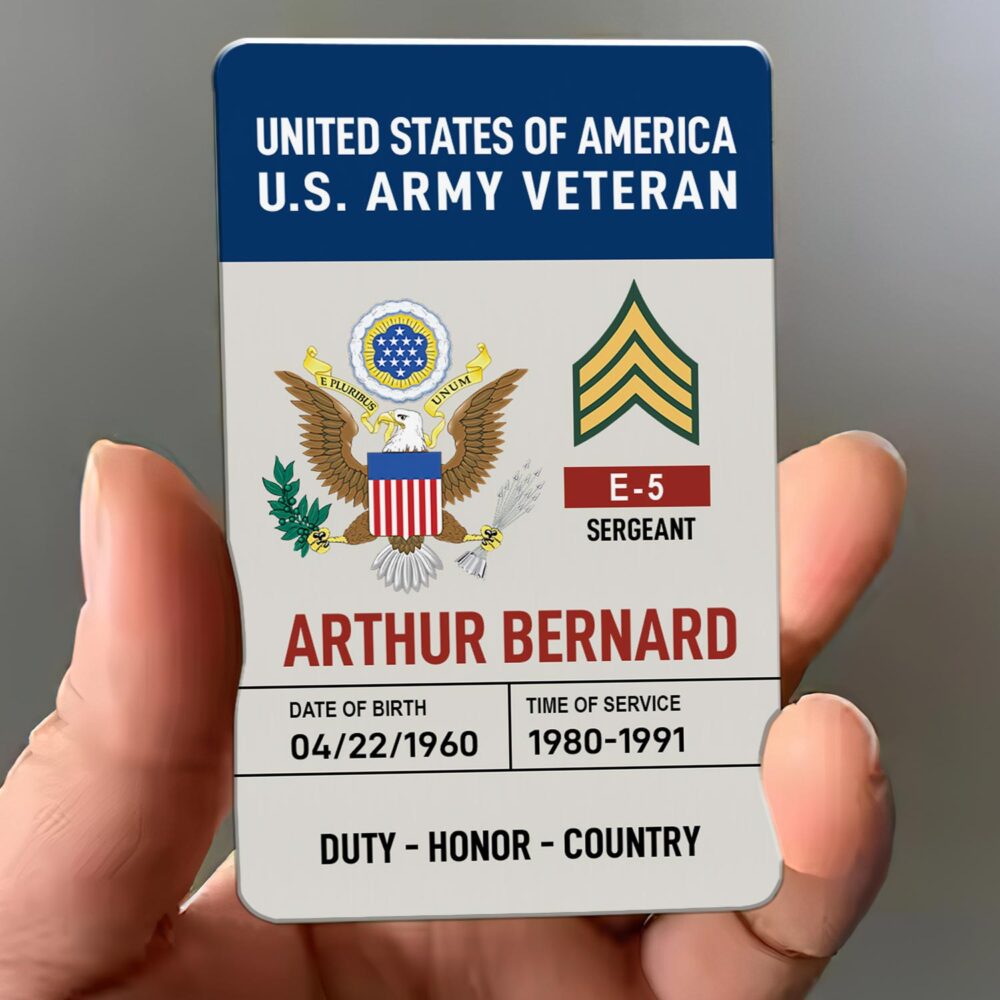 US Army, E 8 Army First Sergeant - Printed Metal Card - Image 3