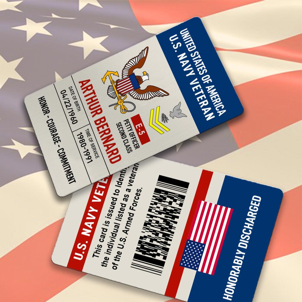US Navy, E 3 Red - Printed Metal Card - Image 2
