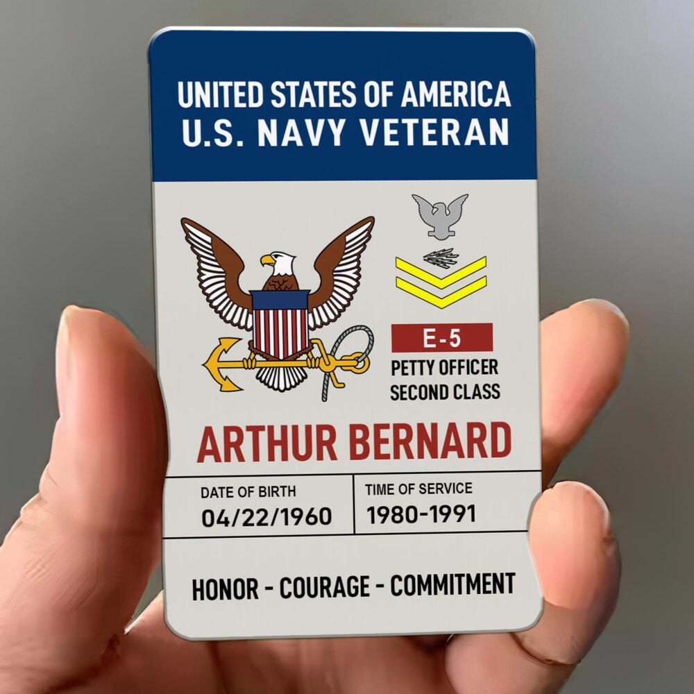 US Navy, E 3 Red - Printed Metal Card - Image 3