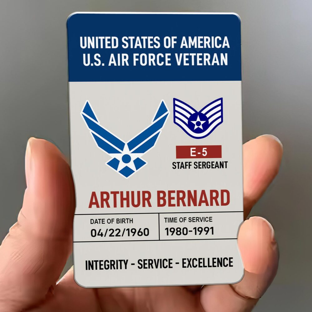 US Air Force , O 5 Air Force Lieutenant Colonel - Printed Metal Card - Image 3