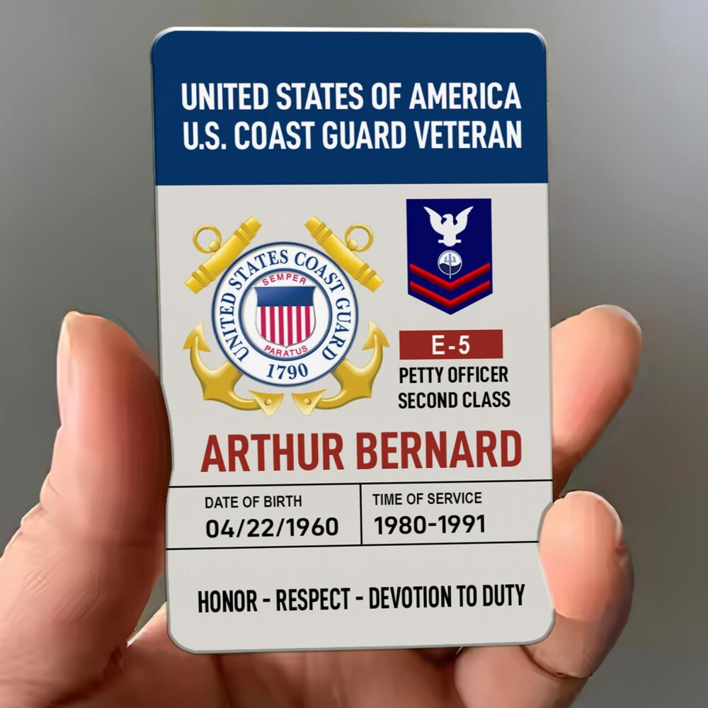 US Coast Guard, I Walked The Walk - Printed Metal Card - Image 3