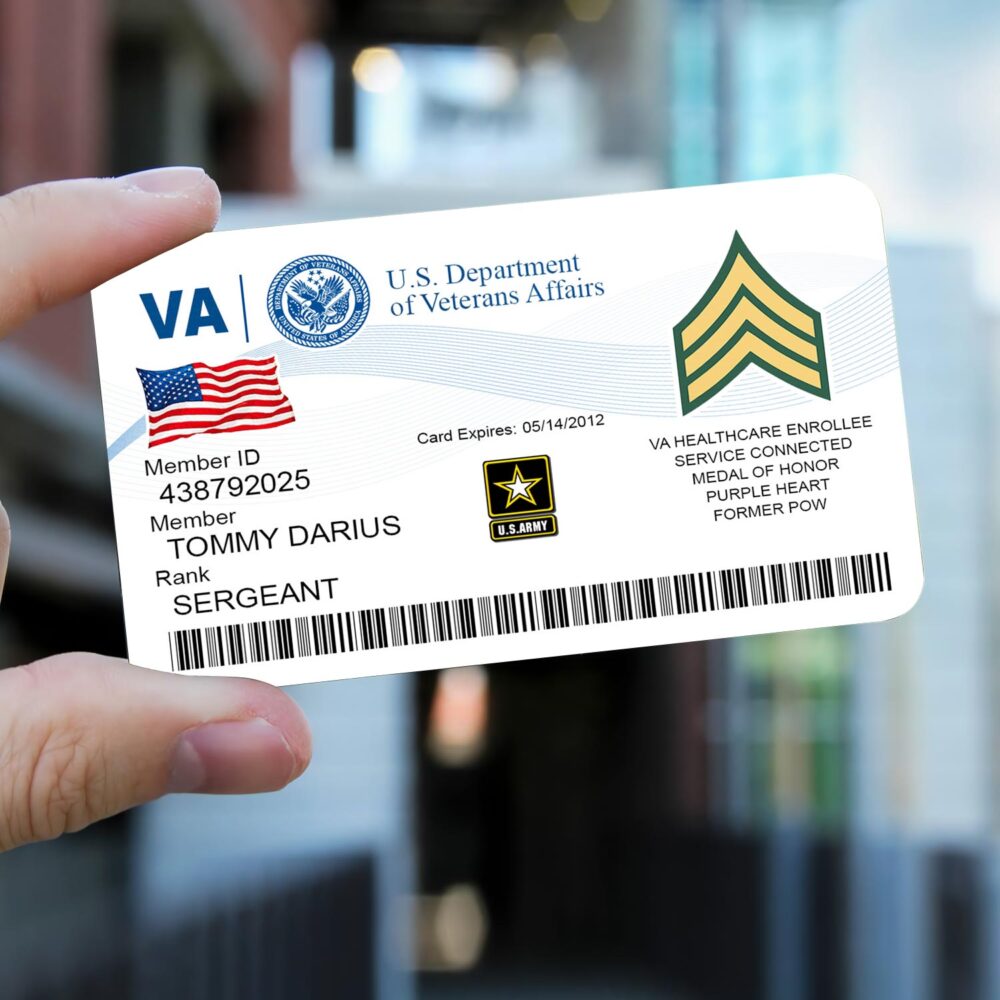 US Army, E 5 Army Specialist - Printed Metal Card - Image 2