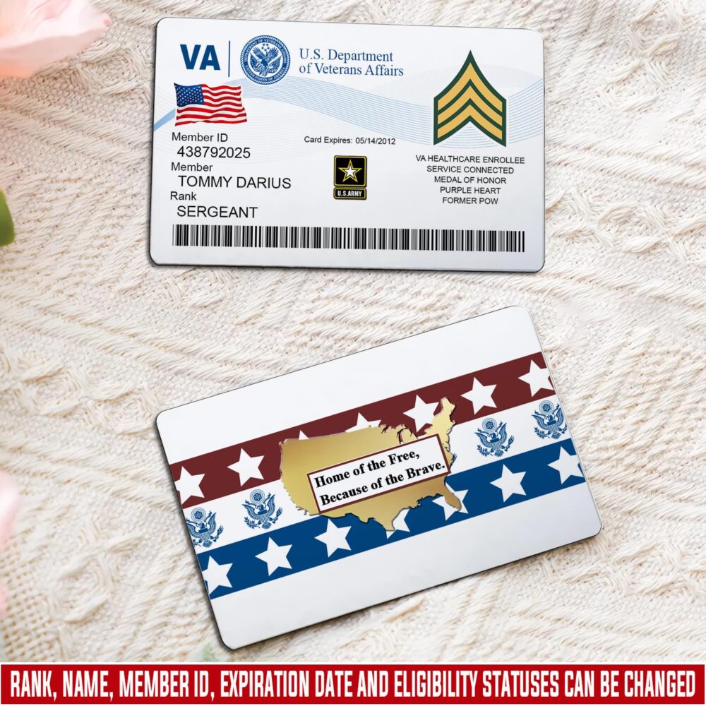 US Army, E 5 Army Specialist - Printed Metal Card