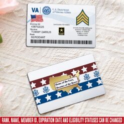 US Army, E 5 Army Specialist - Printed Metal Card