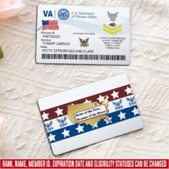 US Navy, E 2 Blue - Printed Metal Card