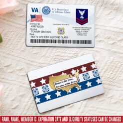 US Coast Guard, Honoring All Who Served - Printed Metal Card