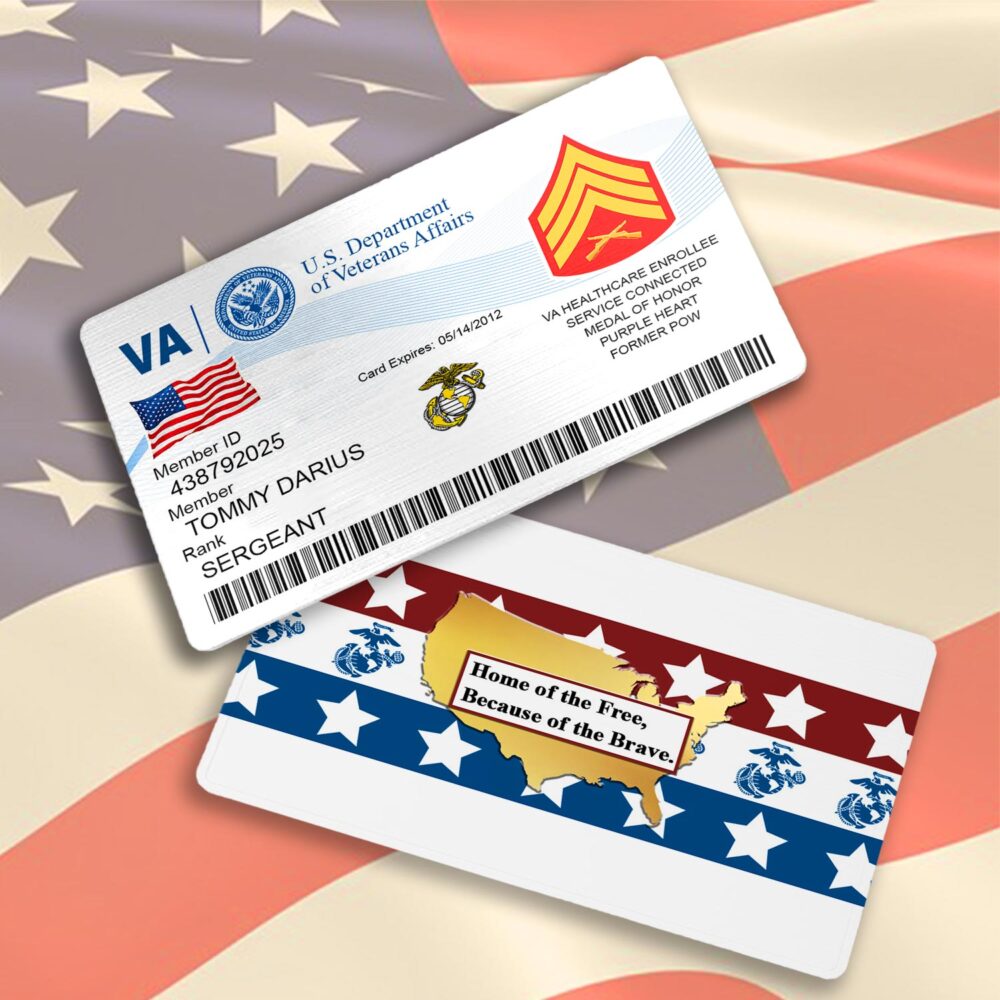 US Marine Corps, Honor, Duty, Service - Printed Metal Card - Image 3