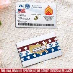 US Marine Corps, Honor, Duty, Service - Printed Metal Card