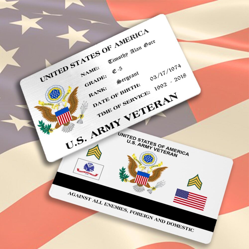 US Army, Remember - Honor - Respect - Printed Metal Card - Image 3