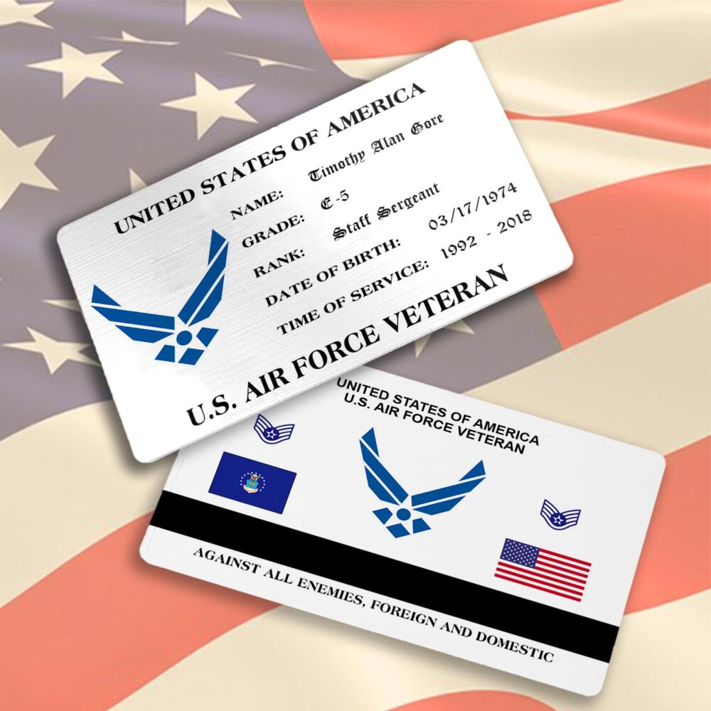 US Air Force , Duty, Honor, Country - Printed Metal Card - Image 3