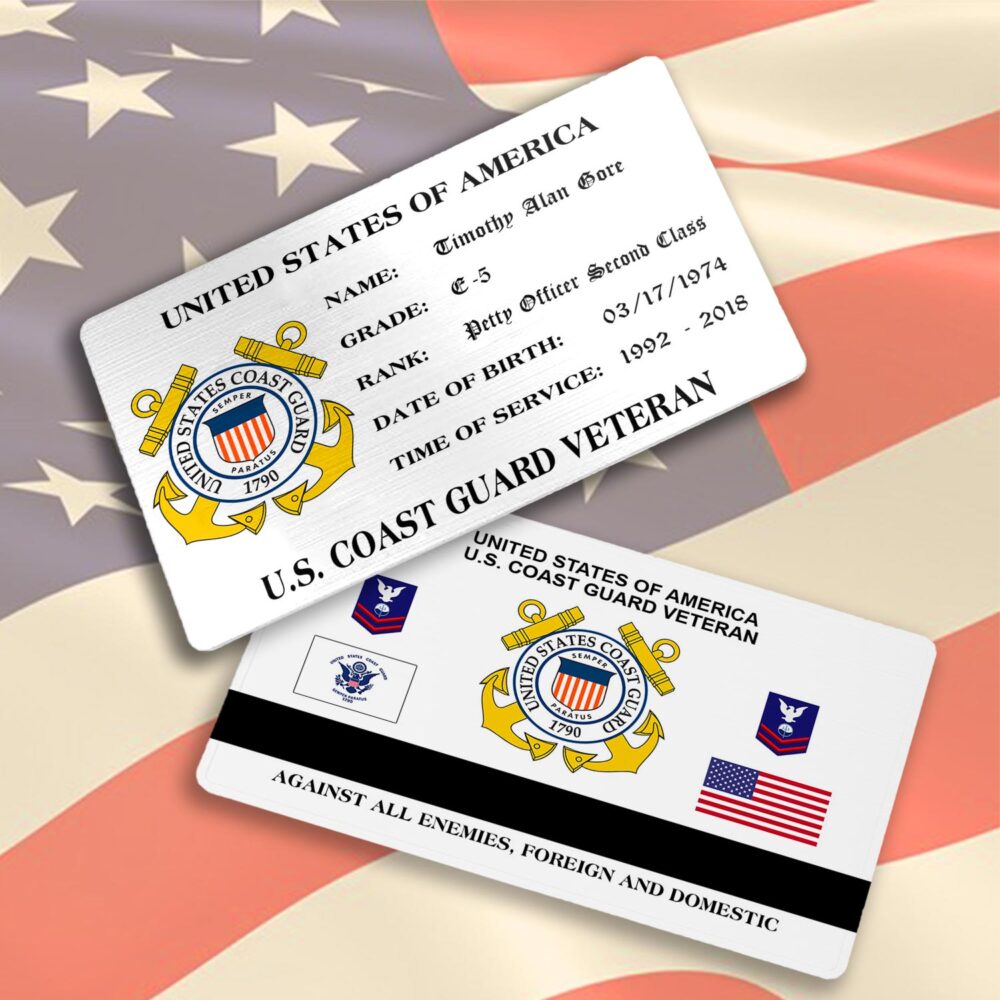 US Coast Guard, Honor The Fallen - Printed Metal Card - Image 3