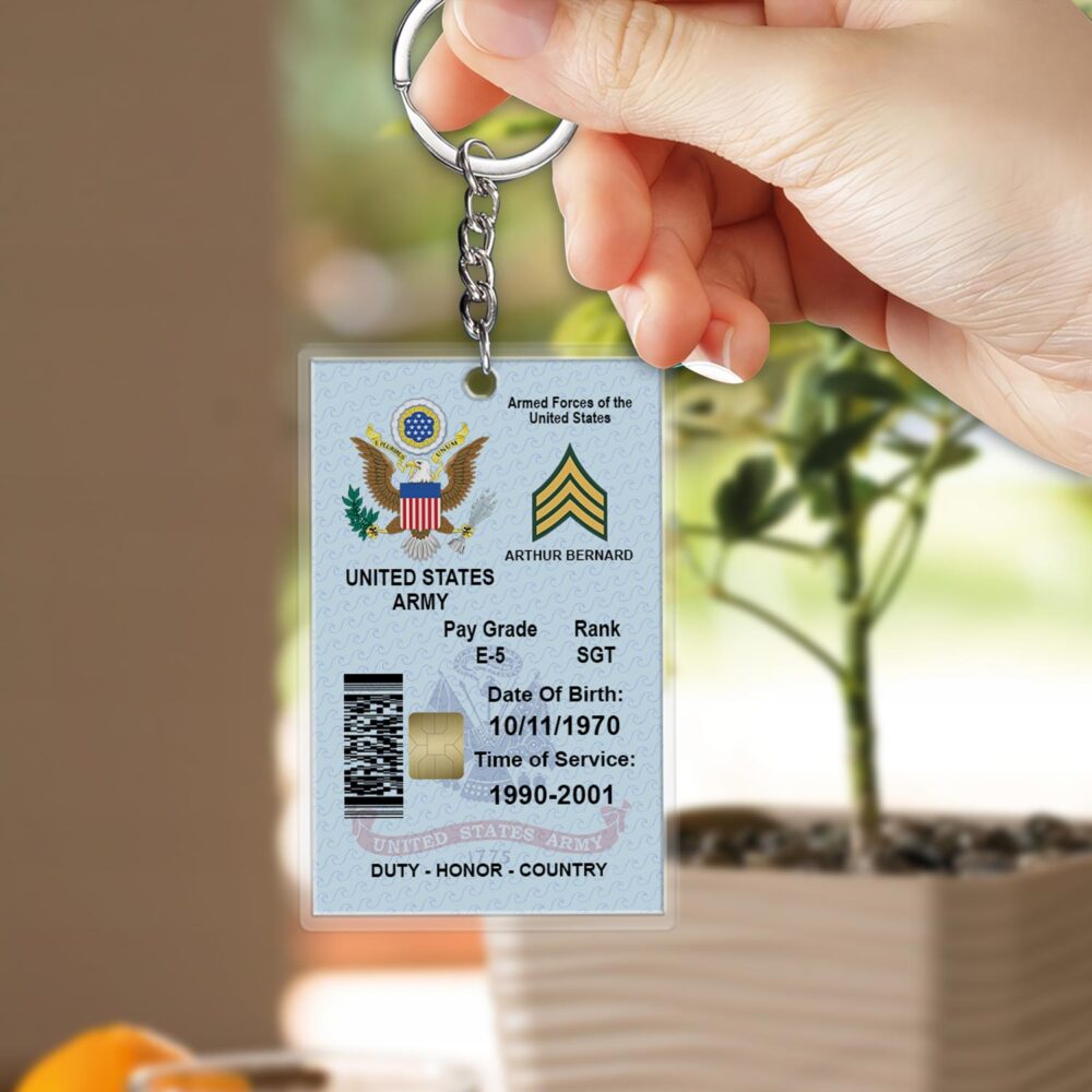 US Army, Thank a Veteran - Acrylic Keychain - Image 2