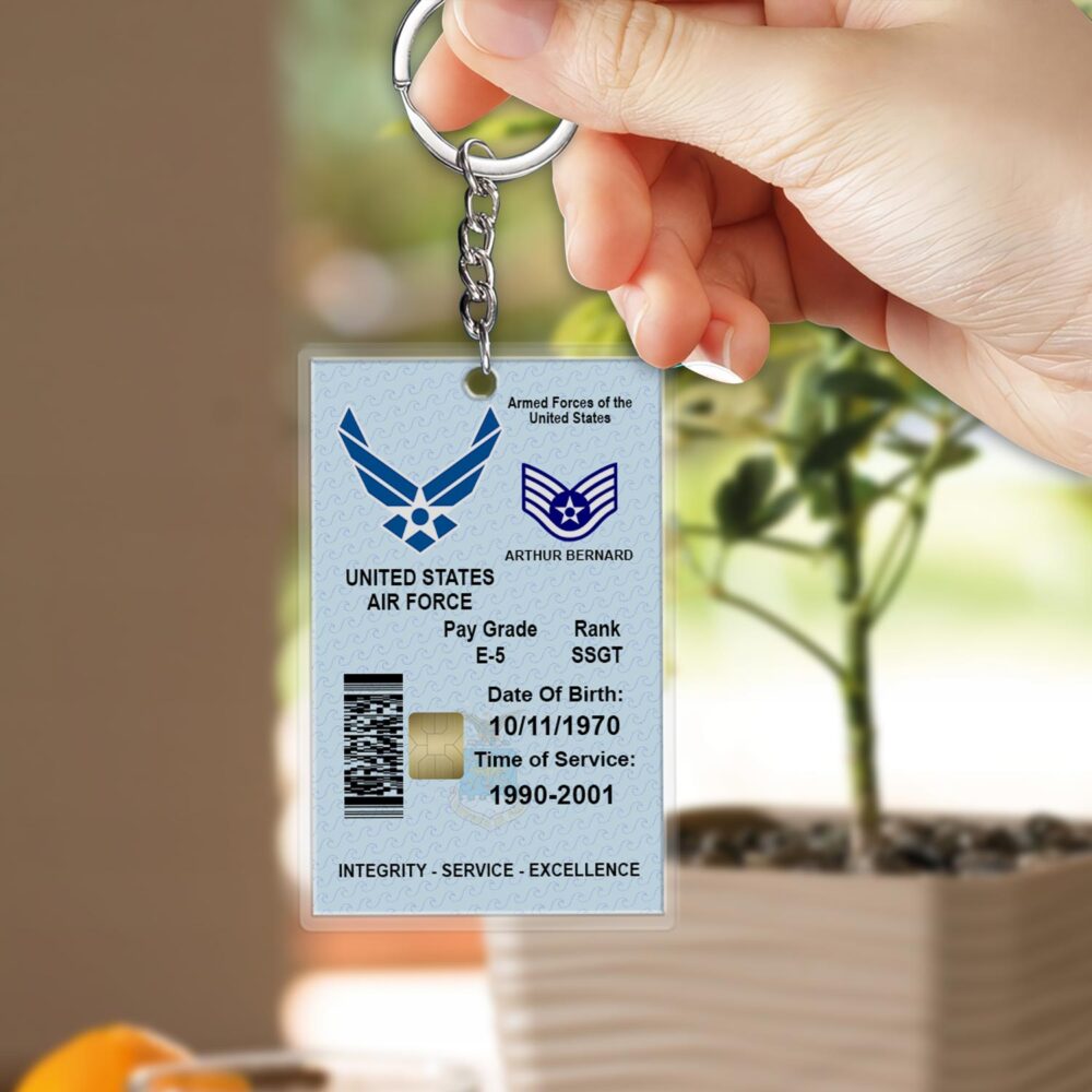 US Air Force, E 7 Air Force Master Sergeant - Acrylic Keychain - Image 2