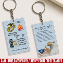 US Marine Corps, W 4 Marines Chief Warrant Officer 4 - Acrylic Keychain