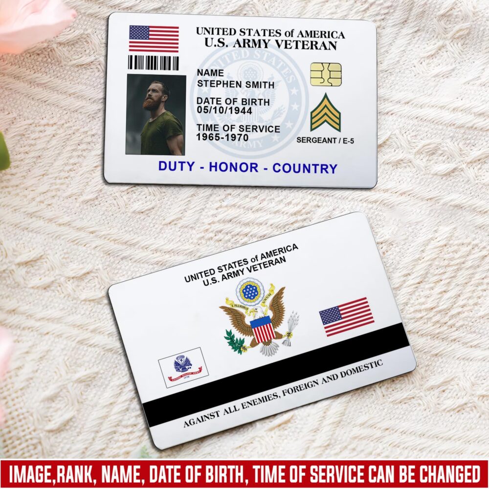 UNITED STATES of AMERICA VETERAN - Printed Metal Card - Image 2