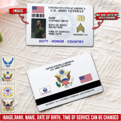 UNITED STATES of AMERICA VETERAN - Printed Metal Card
