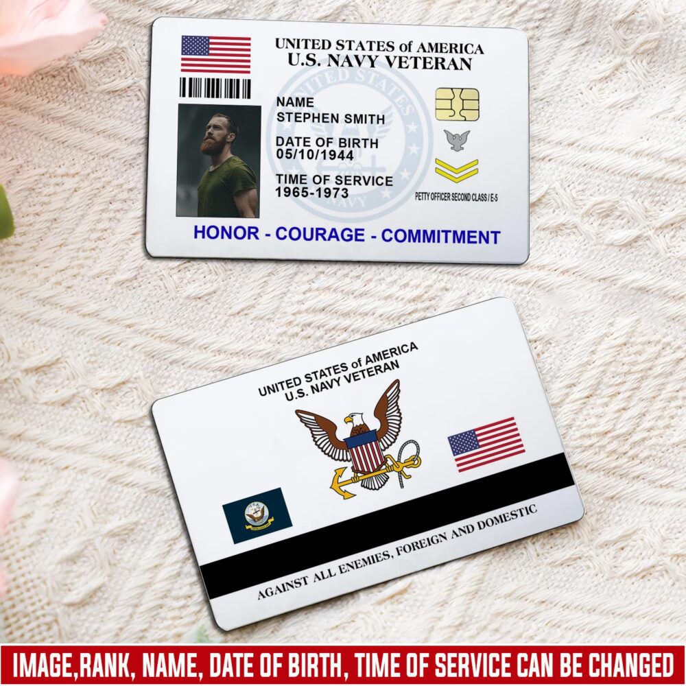 UNITED STATES of AMERICA VETERAN - Printed Metal Card - Image 3