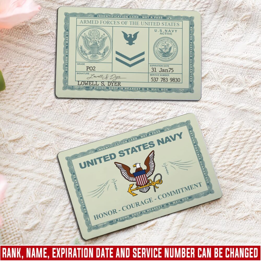 US Navy, E 5 Red - Printed Metal Card