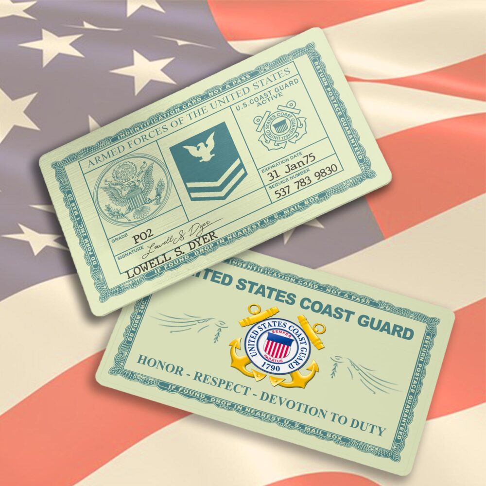 US Coast Guard, Thank a Veteran - Printed Metal Card - Image 3