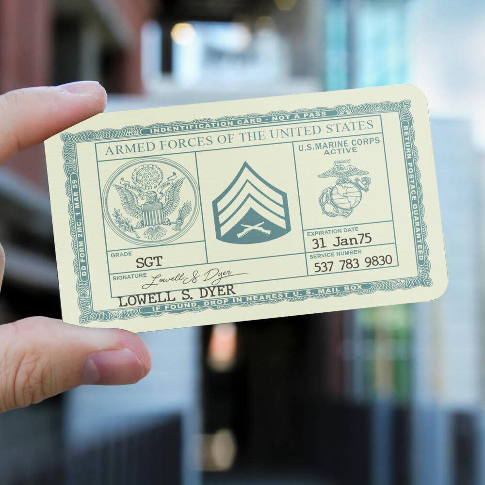 US Marine Corps, E 8 Marines Master Sergeant - Printed Metal Card - Image 2