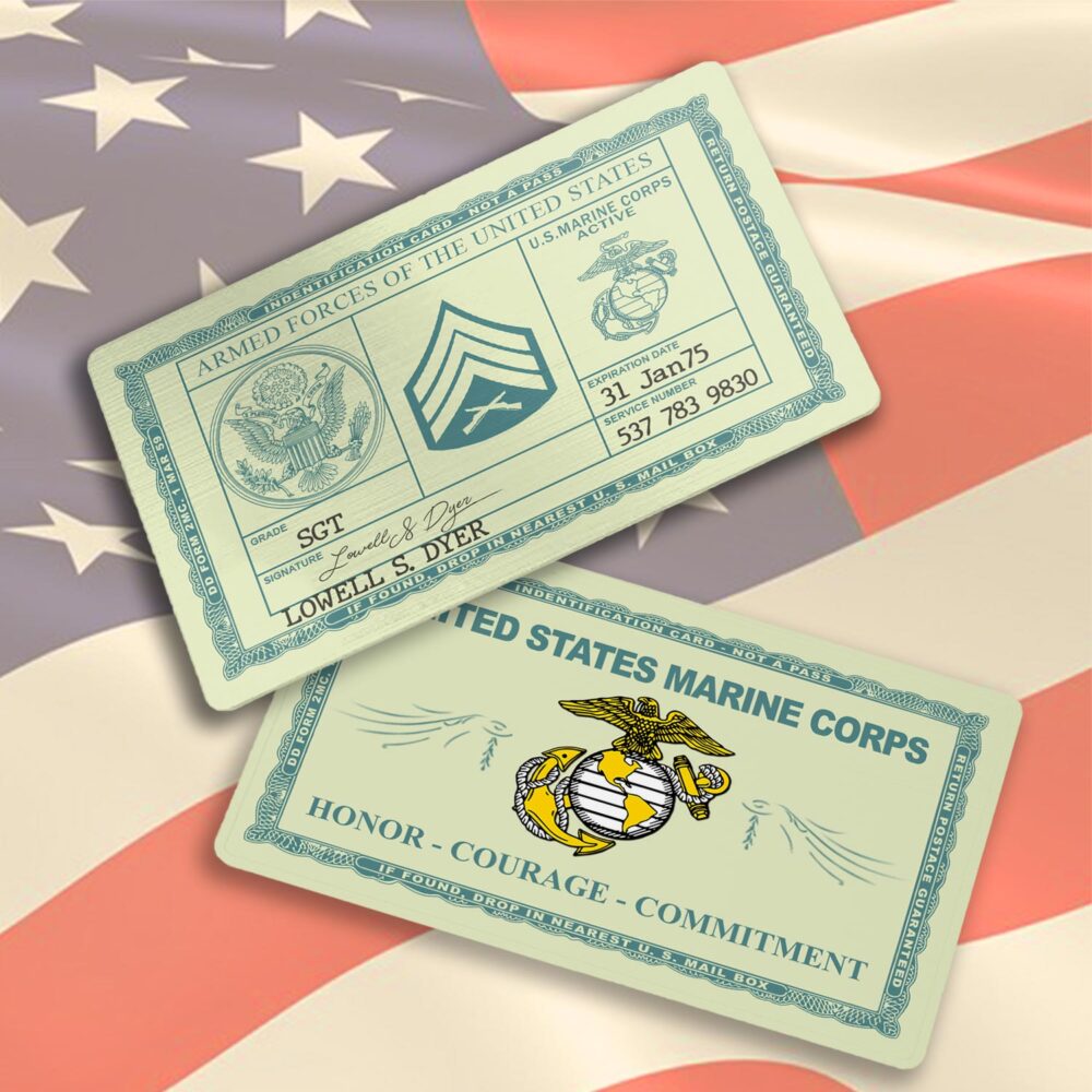 US Marine Corps, E 8 Marines Master Sergeant - Printed Metal Card - Image 3