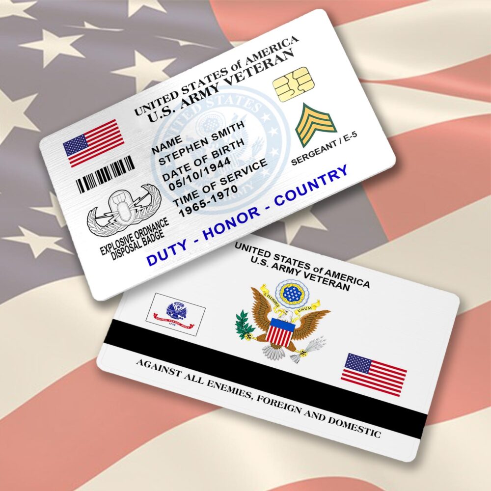 Army Badge, Thank a Veteran - Printed Metal Card - Image 2