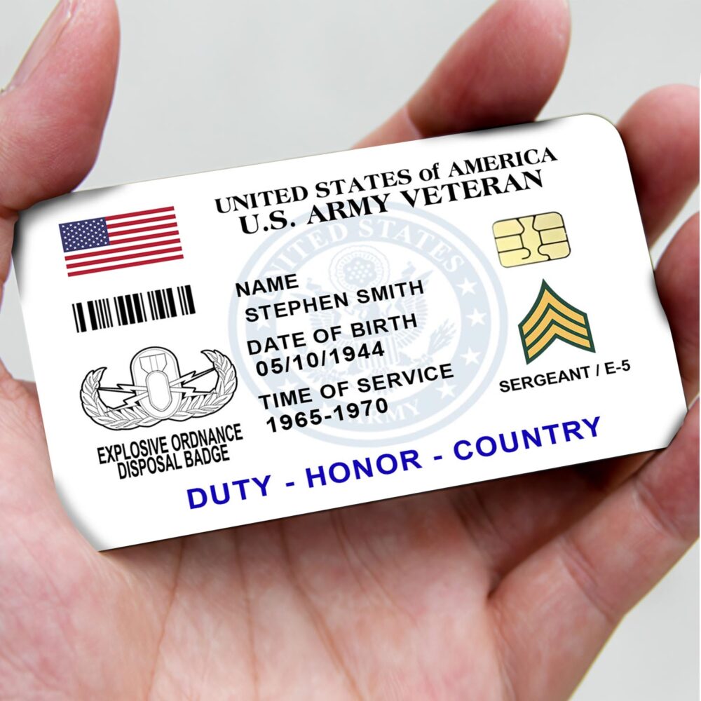 Army Badge, Thank a Veteran - Printed Metal Card - Image 3
