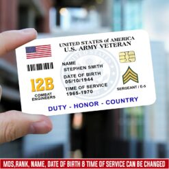 Army Mos, This We’ll Defend - Printed Metal Card