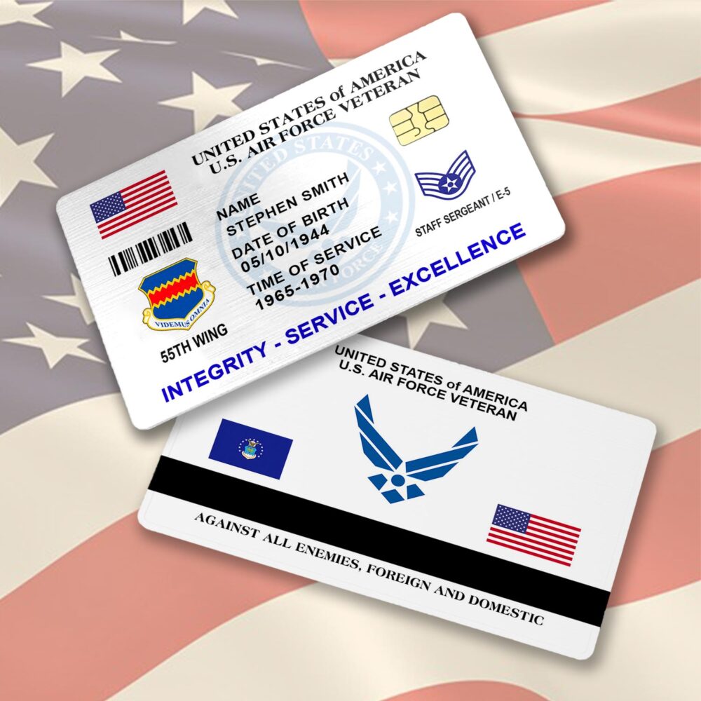Air Force Wing, E 8 Air Force Senior Master Sergeant - Printed Metal Card - Image 2