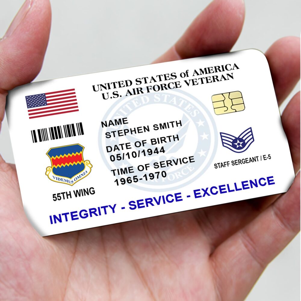 Air Force Wing, E 8 Air Force Senior Master Sergeant - Printed Metal Card - Image 3