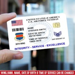 Air Force Wing, E 8 Air Force Senior Master Sergeant - Printed Metal Card