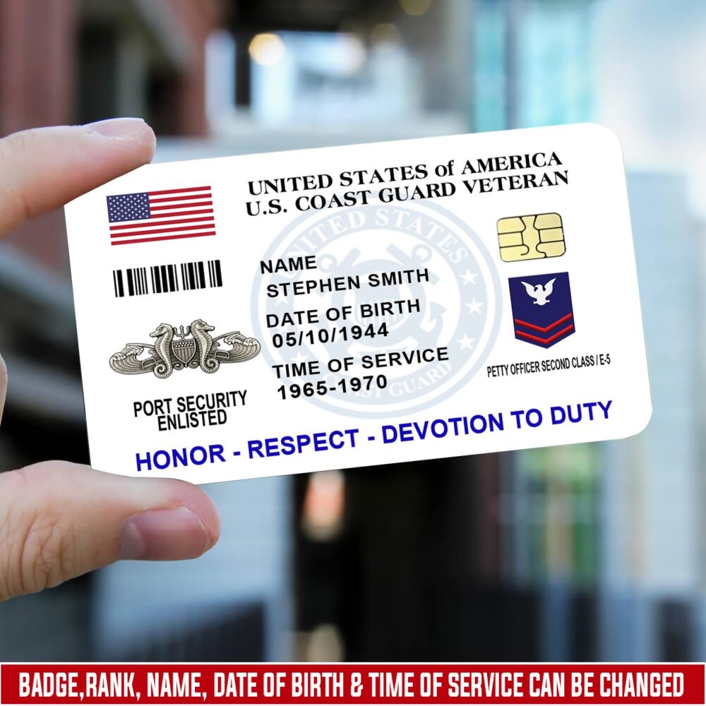 Coast Guard Badge, Second To None - Printed Metal Card