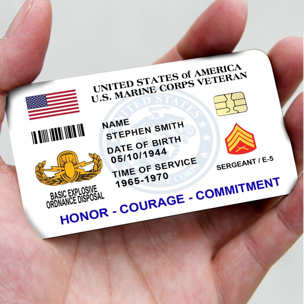 Marines Badge, O 3 Marines Captain - Printed Metal Card - Image 3
