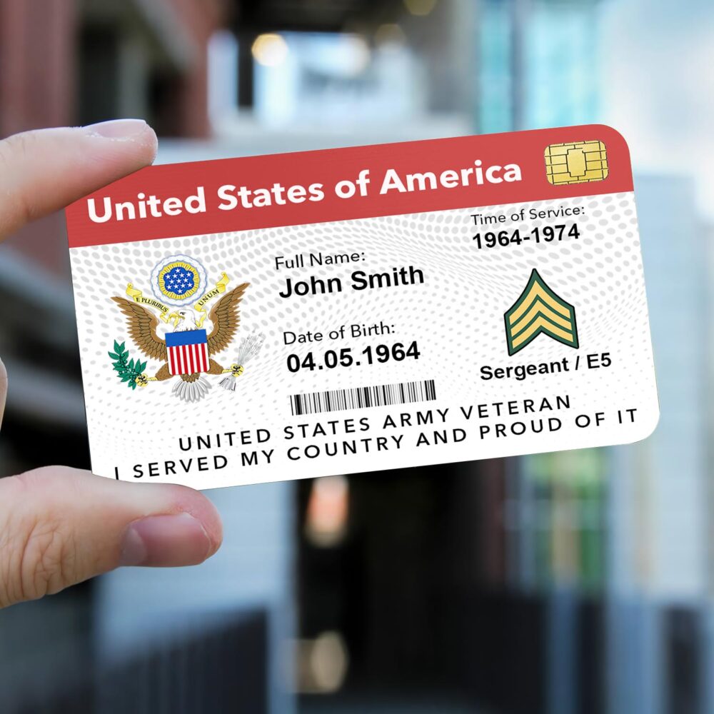 US Army, E 9 Army Sergeant Major - Printed Metal Card - Image 2
