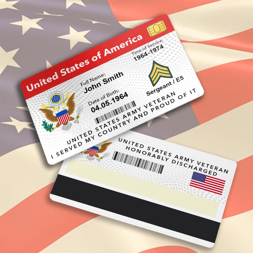 US Army, E 9 Army Sergeant Major - Printed Metal Card - Image 3