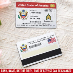 US Army, E 9 Army Sergeant Major - Printed Metal Card