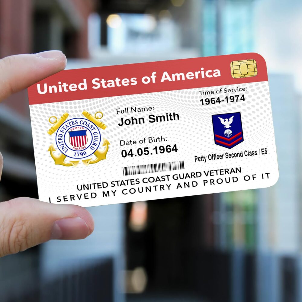 US Coast Guard, E 7 Gold - Printed Metal Card - Image 2
