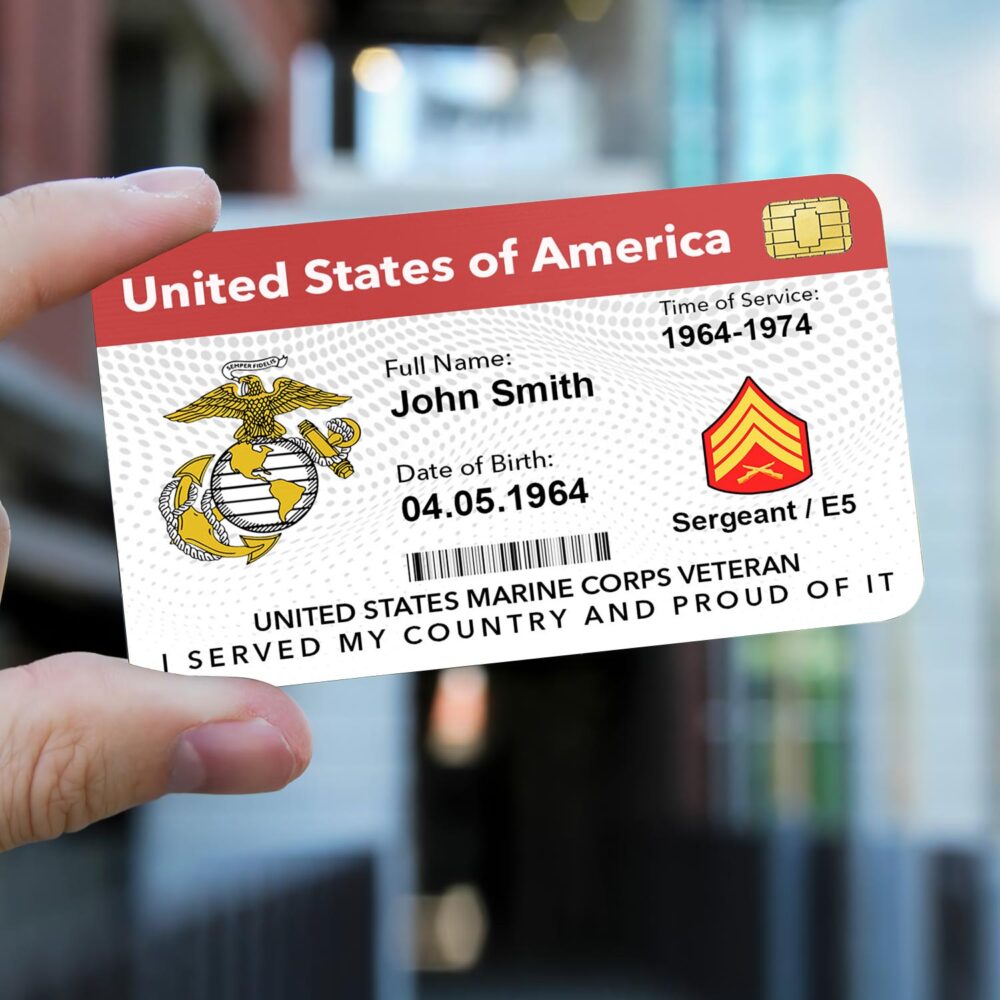 US Marine Corps, E 3 Marines Lance Corporal - Printed Metal Card - Image 2