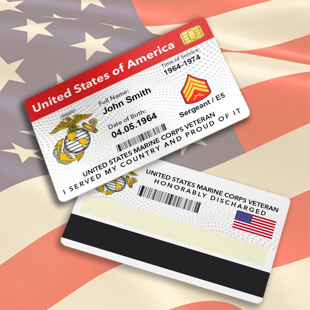 US Marine Corps, E 3 Marines Lance Corporal - Printed Metal Card - Image 3