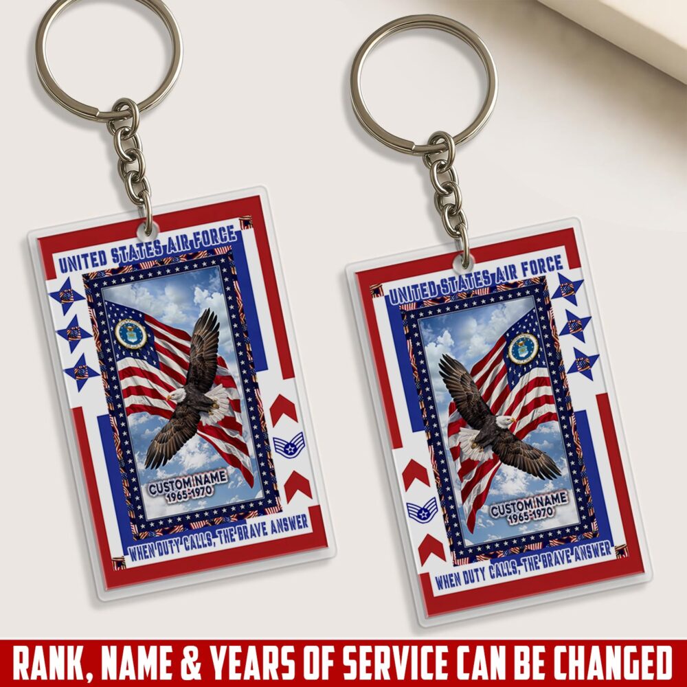 US Air Force, Duty, Honor, Country - Acrylic Keychain