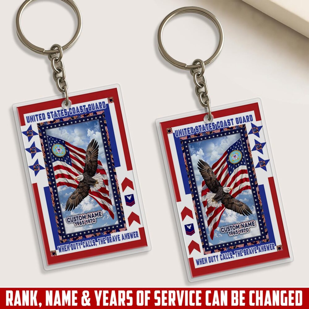 US Coast Guard, E 2 Blue - Acrylic Keychain