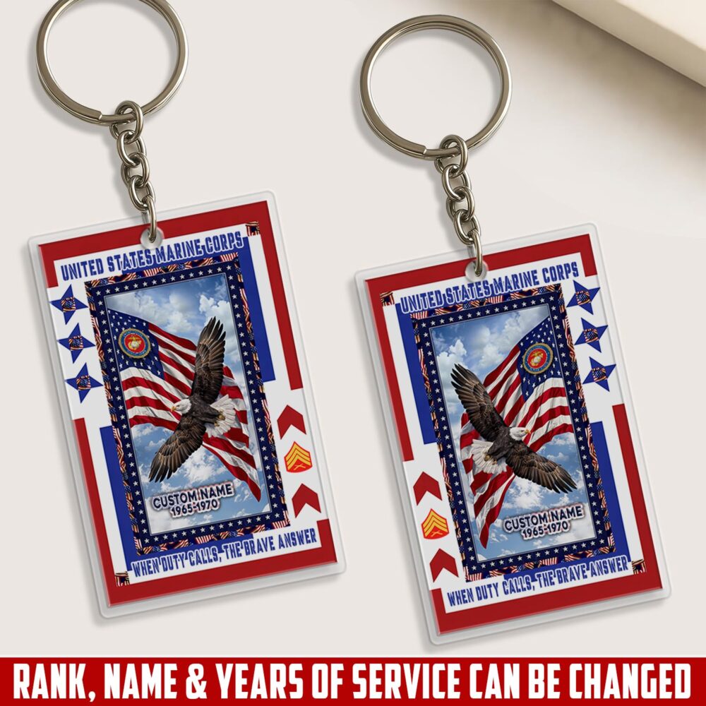 US Marine Corps, E 8 Marines First Sergeant - Acrylic Keychain