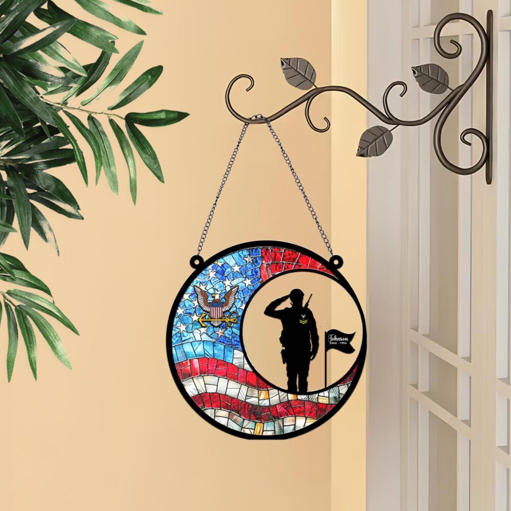 US Navy, E 4 Red - Suncatcher 8in - Image 3