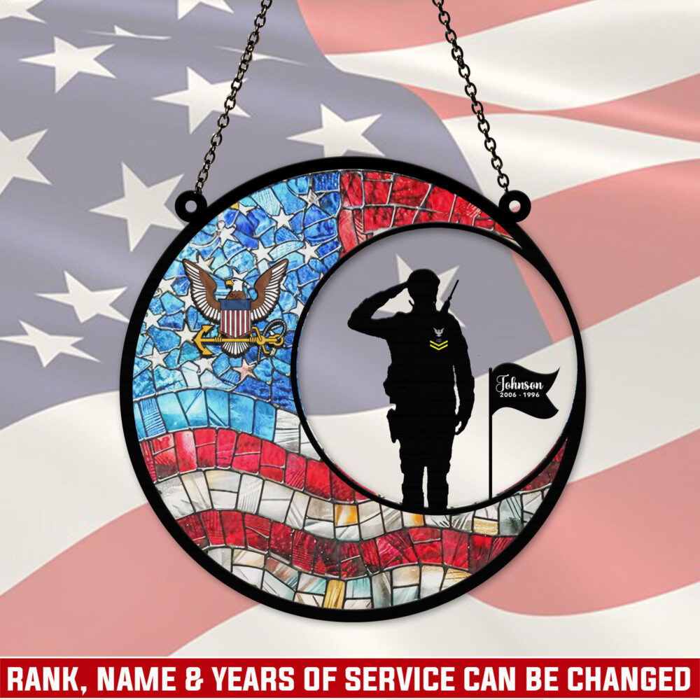 US Navy, E 4 Red - Suncatcher 8in