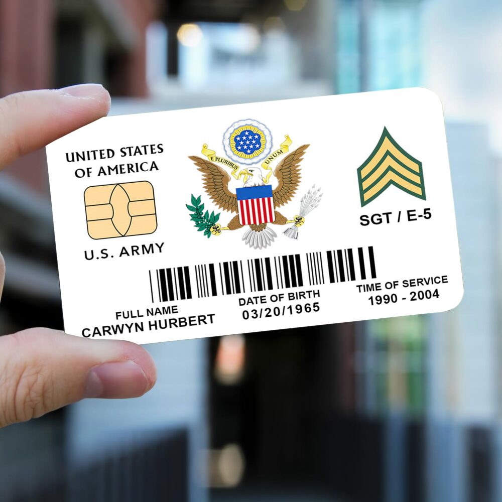 US Army, O 6 Army Colonel - Printed Metal Card - Image 2