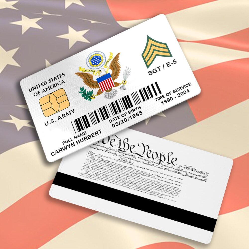 US Army, O 6 Army Colonel - Printed Metal Card - Image 3