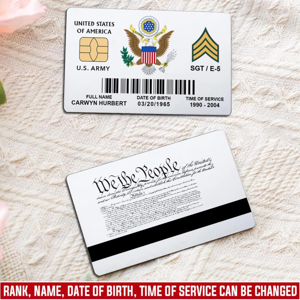 US Army, O 6 Army Colonel - Printed Metal Card