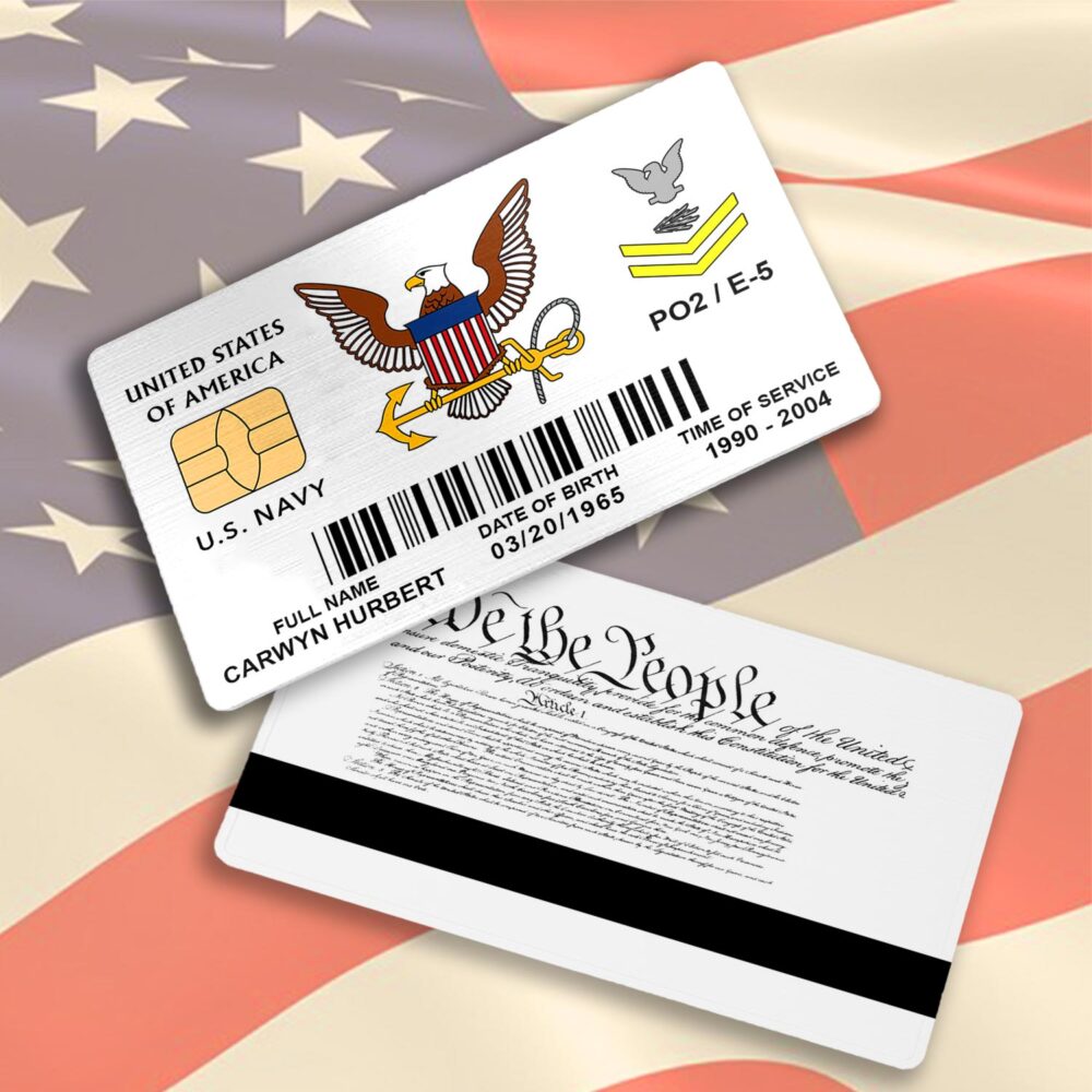 US Navy, Freedom Over Fear - Printed Metal Card - Image 3