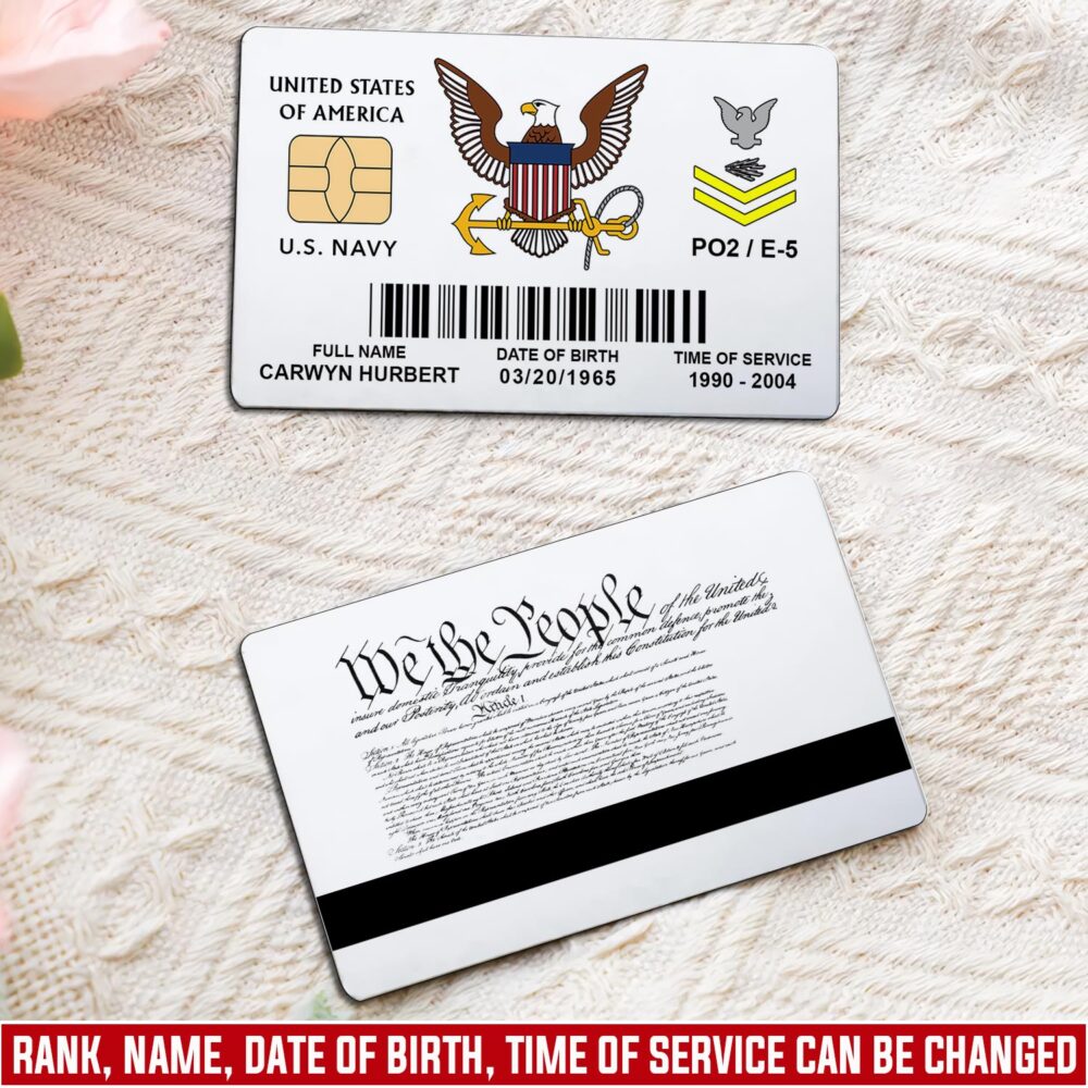 US Navy, Freedom Over Fear - Printed Metal Card