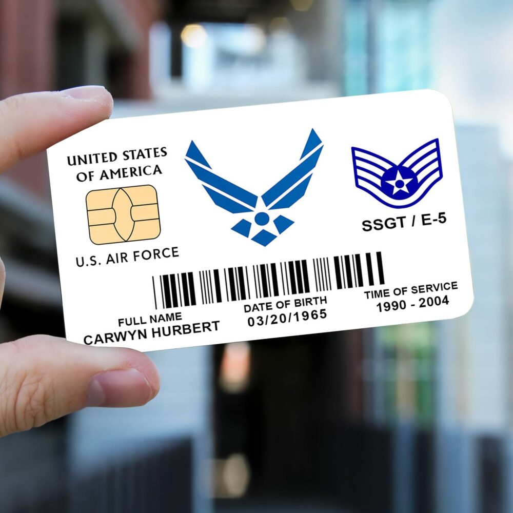 US Air Force , E 3 Air Force Airman First Class - Printed Metal Card - Image 2